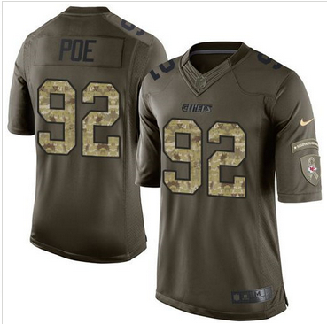 Nike Kansas City Chiefs #92 Dontari Poe Green Men 27s Stitched NFL Limited Salute to Service Jersey