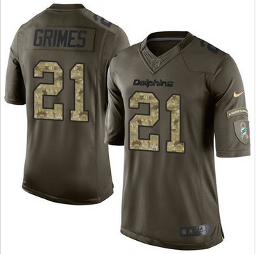 Nike Miami Dolphins #21 Brent Grimes Green Men 27s Stitched NFL Limited Salute to Service Jersey