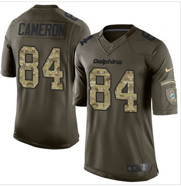 Nike Miami Dolphins #84 Jordan Cameron Green Men 27s Stitched NFL Limited Salute to Service Jersey