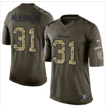 Nike Minnesota Vikings #31 Jerick McKinnon Green Men 27s Stitched NFL Limited Salute to Service Jers