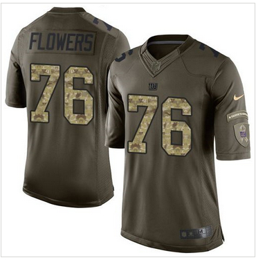 Nike New York Giants #76 Ereck Flowers Green Men 27s Stitched NFL Limited Salute to Service Jersey