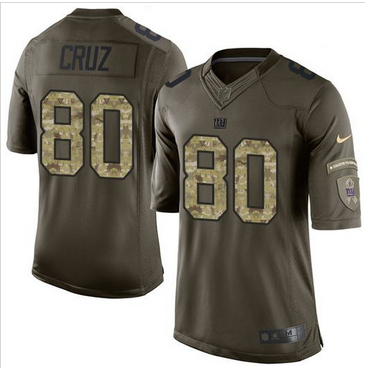 Nike New York Giants #80 Victor Cruz Green Men 27s Stitched NFL Limited Salute to Service Jersey