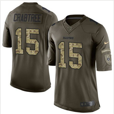 Nike Oakland Raiders #15 Michael Crabtree Green Men 27s Stitched NFL Limited Salute to Service Jerse