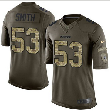 Nike Oakland Raiders #53 Malcolm Smith Green Men 27s Stitched NFL Limited Salute to Service Jersey