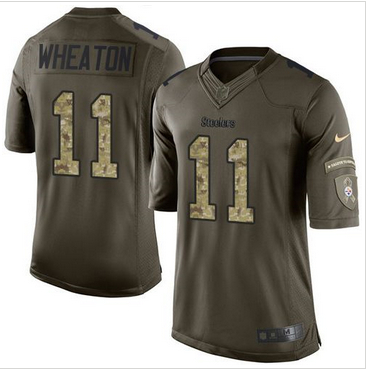 Nike Pittsburgh Steelers #11 Markus Wheaton Green Men 27s Stitched NFL Limited Salute to Service Jer