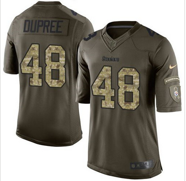 Nike Pittsburgh Steelers #48 Bud Dupree Green Men 27s Stitched NFL Limited Salute to Service Jersey