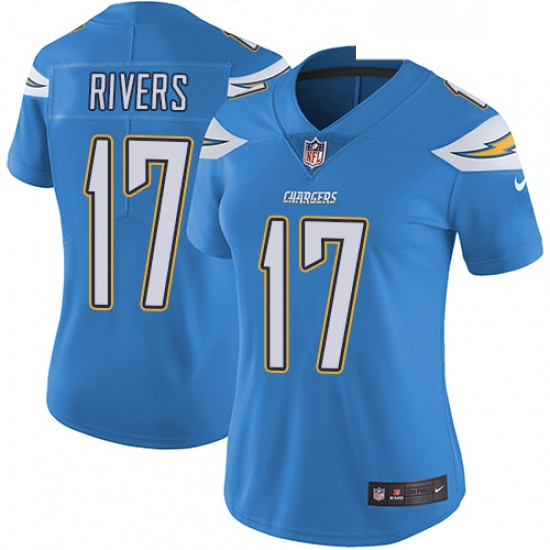 Womens Nike Los Angeles Chargers 17 Philip Rivers Electric Blue Alternate Vapor Untouchable Limited 