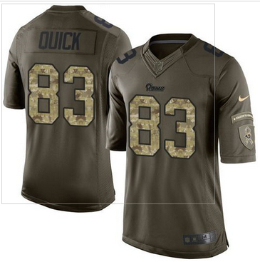 Nike St  Louis Rams #83 Brian Quick Green Men 27s Stitched NFL Limited Salute to Service Jersey