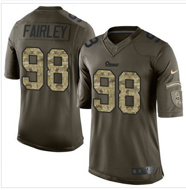 Nike St  Louis Rams #98 Nick Fairley Green Men 27s Stitched NFL Limited Salute to Service Jersey