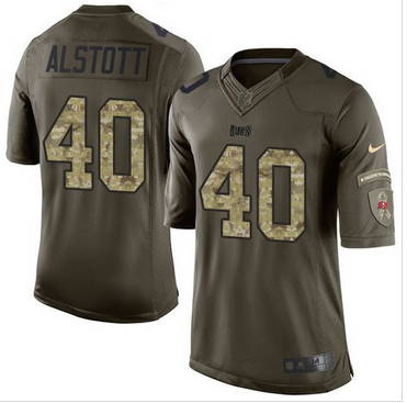 Nike Tampa Bay Buccaneers #40 Mike Alstott Green Men 27s Stitched NFL Limited Salute to Service Jers