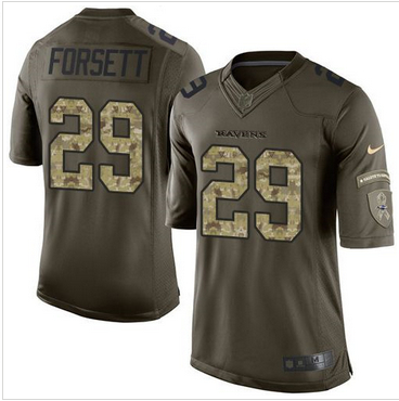 Nike Baltimore Ravens #29 Justin Forsett Green Men 27s Stitched NFL Limited Salute to Service Jersey