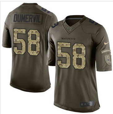 Nike Baltimore Ravens #58 Elvis Dumervil GreenI Men 27s Stitched NFL Limited Salute to Service Jerse