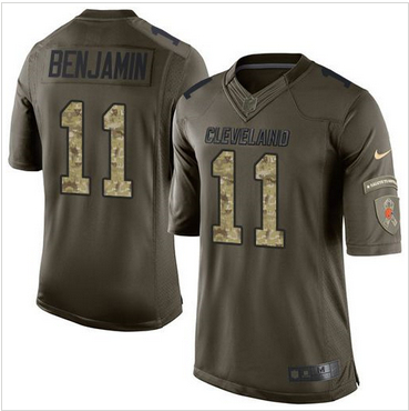 Nike Cleveland Browns #11 Travis Benjamin Green Men 27s Stitched NFL Limited Salute to Service Jerse