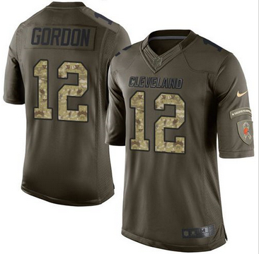 Nike Cleveland Browns #12 Josh Gordon Green Men 27s Stitched NFL Limited Salute to Service Jersey