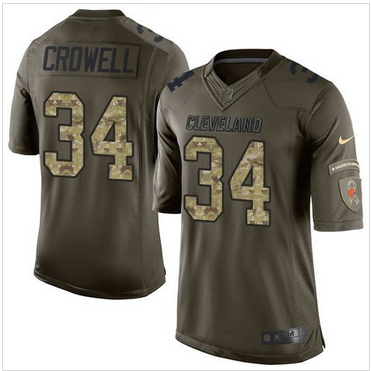 Nike Cleveland Browns #34 Isaiah Crowell Green Men 27s Stitched NFL Limited Salute to Service Jersey