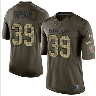 Nike Cleveland Browns #39 Tashaun Gipson Green Men 27s Stitched NFL Limited Salute to Service Jersey