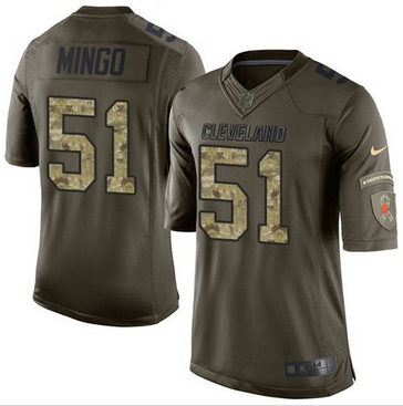 Nike Cleveland Browns #51 Barkevious Mingo Green Men 27s Stitched NFL Limited Salute to Service Jers