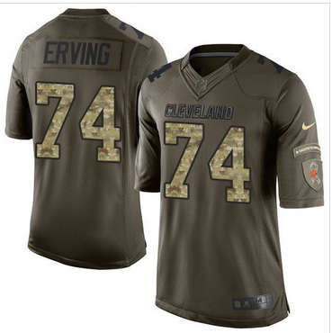 Nike Cleveland Browns #74 Cameron Erving Green Men 27s Stitched NFL Limited Salute to Service Jersey