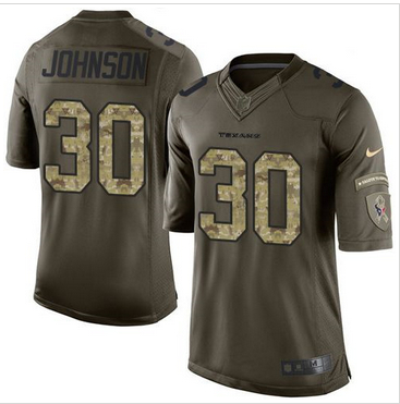 Nike Houston Texans #30 Kevin Johnson Green Men 27s Stitched NFL Limited Salute to Service Jersey