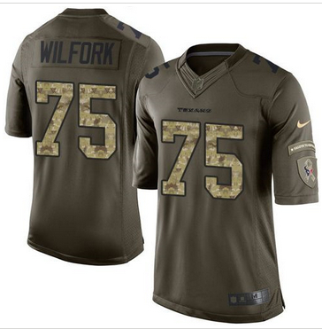 Nike Houston Texans #75 Vince Wilfork Green Men 27s Stitched NFL Limited Salute to Service Jersey