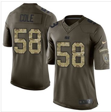 Nike Indianapolis Colts #58 Trent Cole Green Men 27s Stitched NFL Limited Salute to Service Jersey