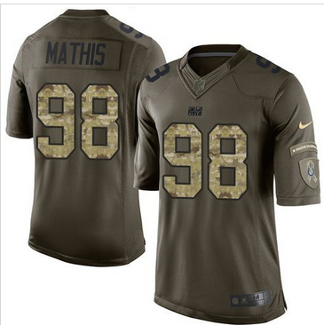 Nike Indianapolis Colts #98 Robert Mathis Green Men 27s Stitched NFL Limited Salute to Service Jerse