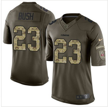 Nike San Francisco 49ers #23 Reggie Bush Green Men 27s Stitched NFL Limited Salute to Service Jersey