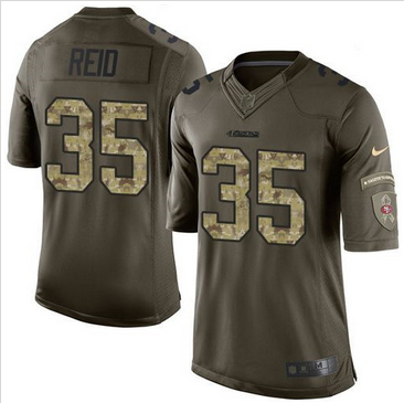 Nike San Francisco 49ers #35 Eric Reid Green Men 27s Stitched NFL Limited Salute to Service Jersey