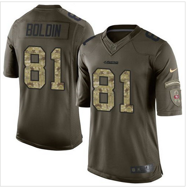 Nike San Francisco 49ers #81 Anquan Boldin Green Men 27s Stitched NFL Limited Salute to Service Jers