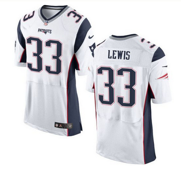 Nike New England Patriots #33 Dion Lewis White Men 27s Stitched NFL New Elite Jersey