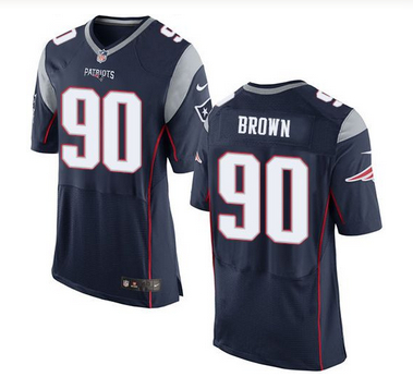 Nike New England Patriots #90 Malcom Brown Navy Blue Team Color Men 27s Stitched NFL New Elite Jerse