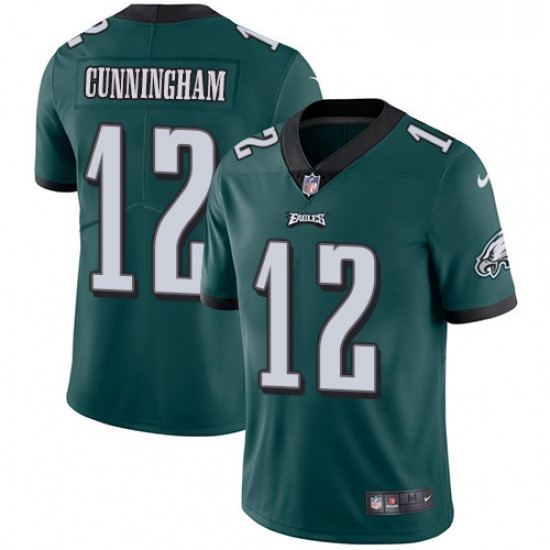 Mens Nike Philadelphia Eagles 12 Randall Cunningham Midnight Green Team Color Vapor Untouchable Limi