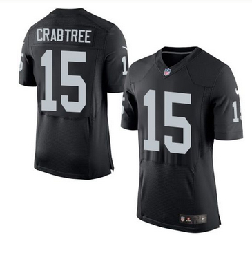 Nike Oakland Raiders #15 Michael Crabtree Black Team Color Men 27s Stitched NFL New Elite Jersey