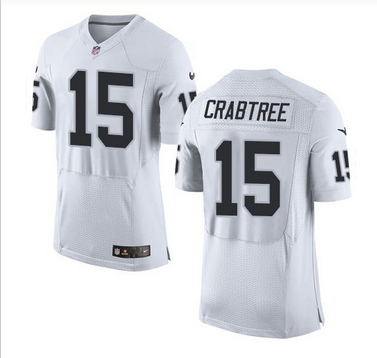 Nike Oakland Raiders #15 Michael Crabtree White Men 27s Stitched NFL New Elite Jersey