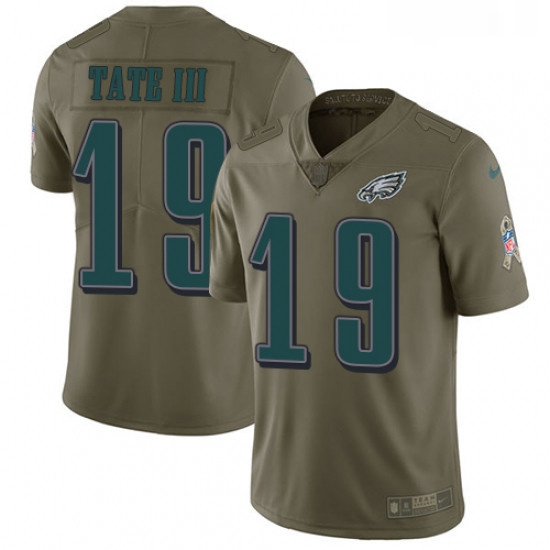 Mens Nike Philadelphia Eagles 19 Golden Tate III Limited Olive 2017 Salute to Service NFL Jerse