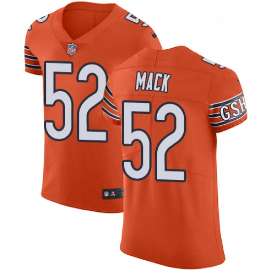 Mens Nike Chicago Bears 52 Khalil Mack Orange Alternate Vapor Un