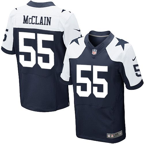 Nike Dallas Cowboys #55 Rolando McClain Navy Blue Thanksgiving Throwback Men 27s Stitched NFL Elite 