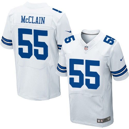 Nike Dallas Cowboys #55 Rolando McClain White Men 27s Stitched NFL Elite Jersey