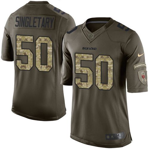 Nike Chicago Bears #50 Mike Singletary Green Men 27s Stitched NFL Limited Salute to Service Jersey
