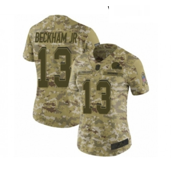 Womens Odell Beckham Jr Limited Camo Nike Jersey NFL Cleveland Browns 13 2018 Salute to Service