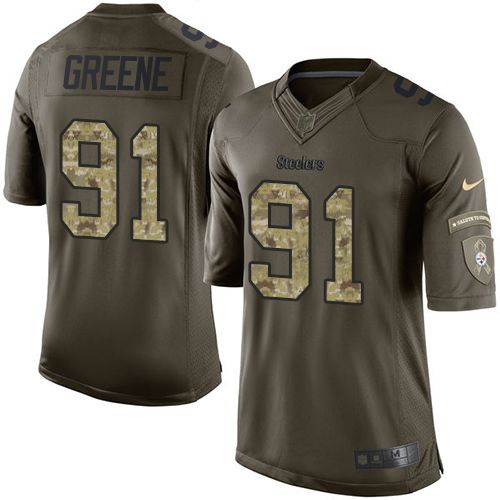 Nike Pittsburgh Steelers #91 Kevin Greene Green Men 27s Stitched NFL Limited Salute to Service Jerse