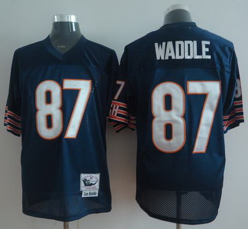 Chicago Bears 87 Waddle Blue M&N Throwback NFL Jerseys