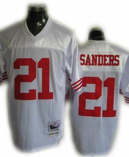 San Francisco 49ers 21 Deion Sanders Premier Throwback Color white Jersey