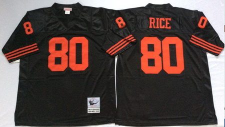 49ers 80 Jerry Rice Black Throwback Jersey