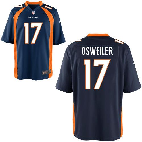 NEW Denver Broncos #17 Brock osweiler Navy Blue Alternate NFL New Elite Jersey