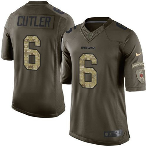 Nike Bears #6 Jay Cutler Green Youth Stitched NFL Limited Salute to Service Jersey