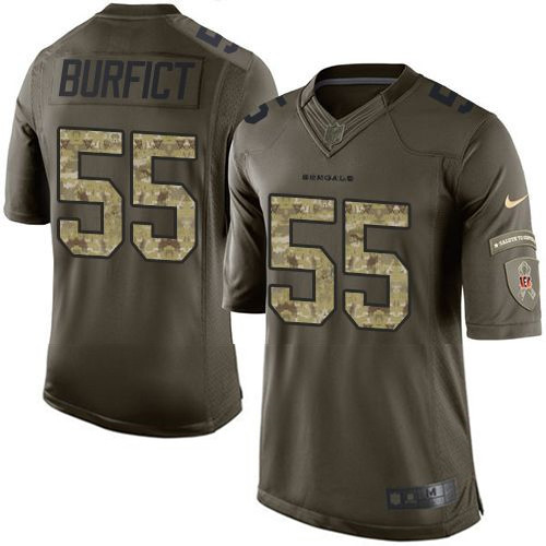 Nike Bengals #55 Vontaze Burfict Green Youth Stitched NFL Limited Salute to Service Jersey