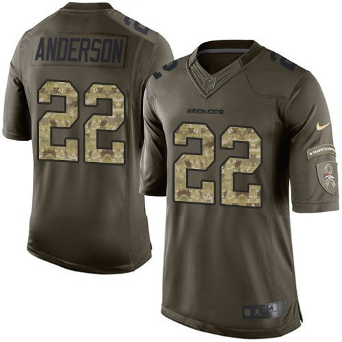 Nike Broncos #22 C J  Anderson Green Youth Stitched NFL Limited Salute to Service Jersey