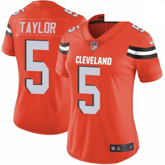 Womens Nike Cleveland Browns 5 Tyrod Taylor Orange Alternate Vapor Untouchable Limited Player NFL Je