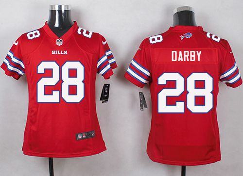 Nike Bills #28 Ronald Darby Red Youth Stitched NFL Limited Rush Jersey